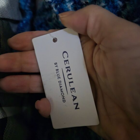 Cerulean By Blue Diamond NWT Blue Space Dye Knit Turtleneck Poncho One Size - Picture 4 of 7